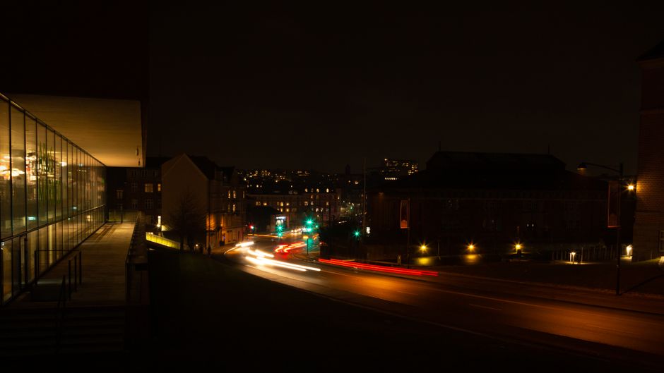 Bykørsel i tæt trafik i Aarhus
